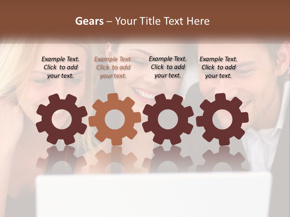 A Group Of People Looking At A Laptop Screen PowerPoint Template