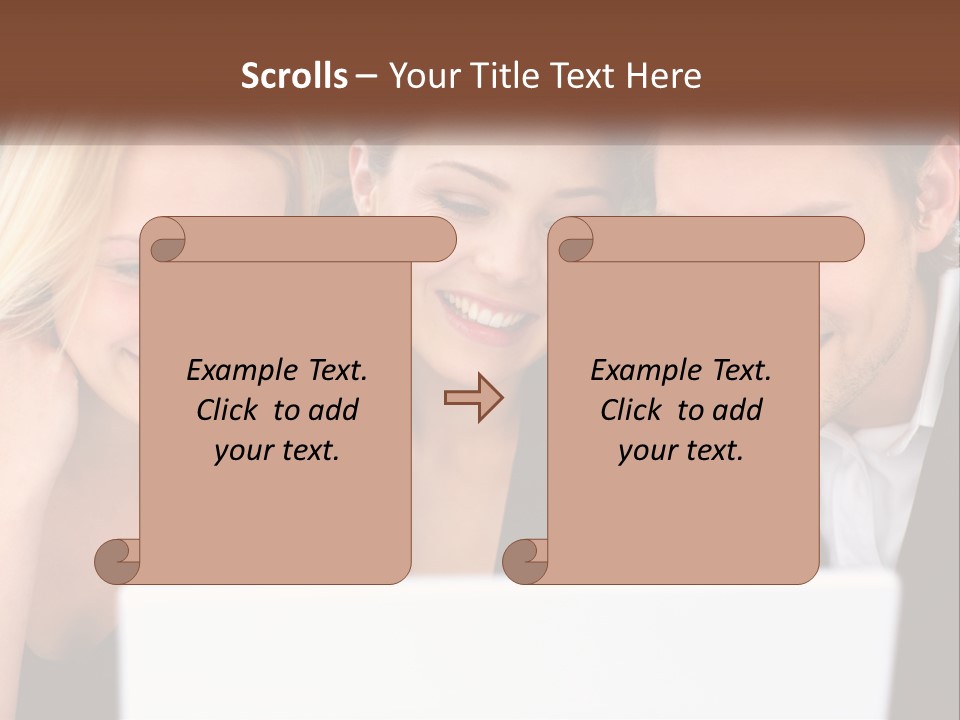 A Group Of People Looking At A Laptop Screen PowerPoint Template