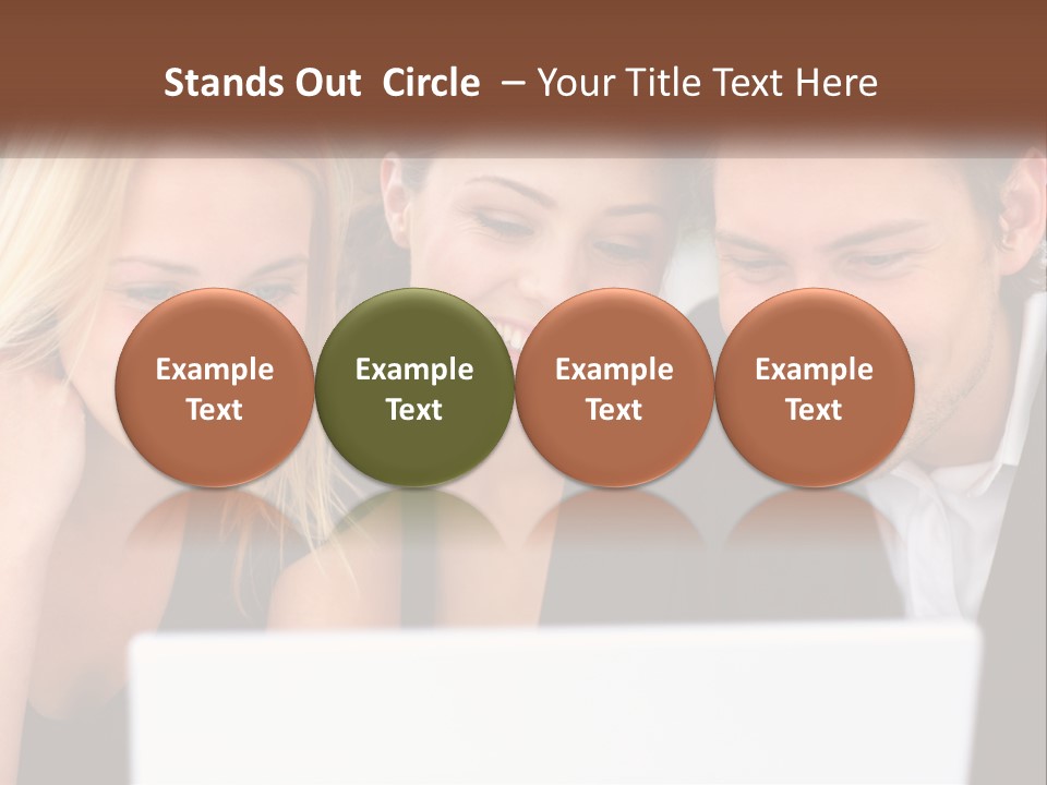 A Group Of People Looking At A Laptop Screen PowerPoint Template