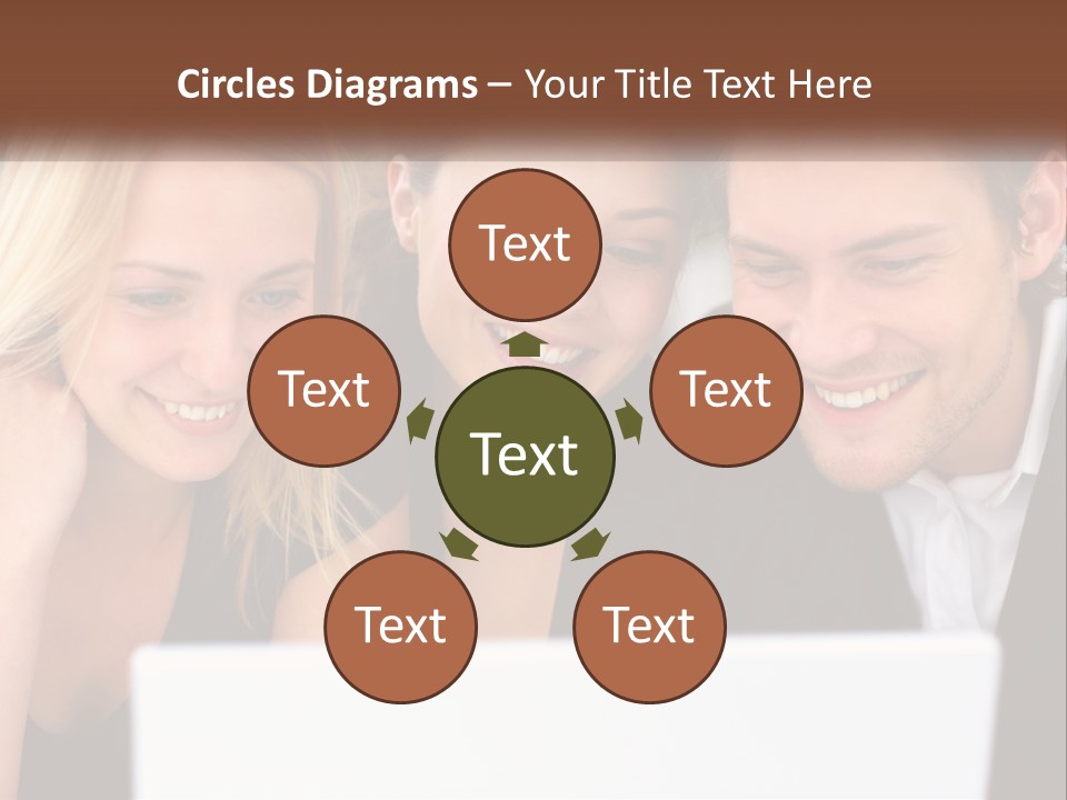 A Group Of People Looking At A Laptop Screen PowerPoint Template