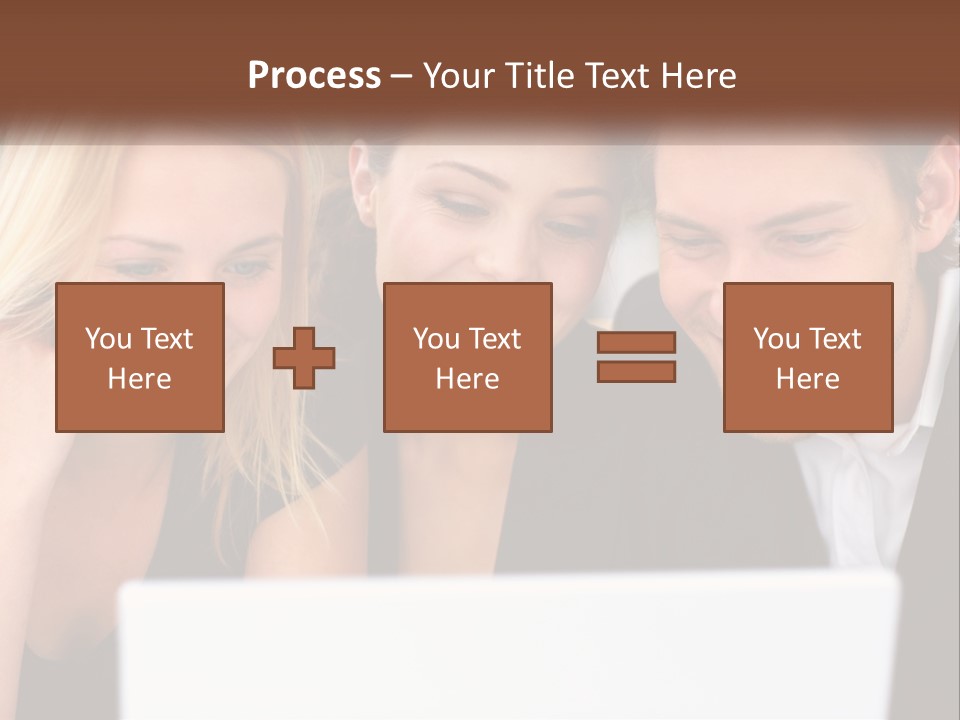 A Group Of People Looking At A Laptop Screen PowerPoint Template