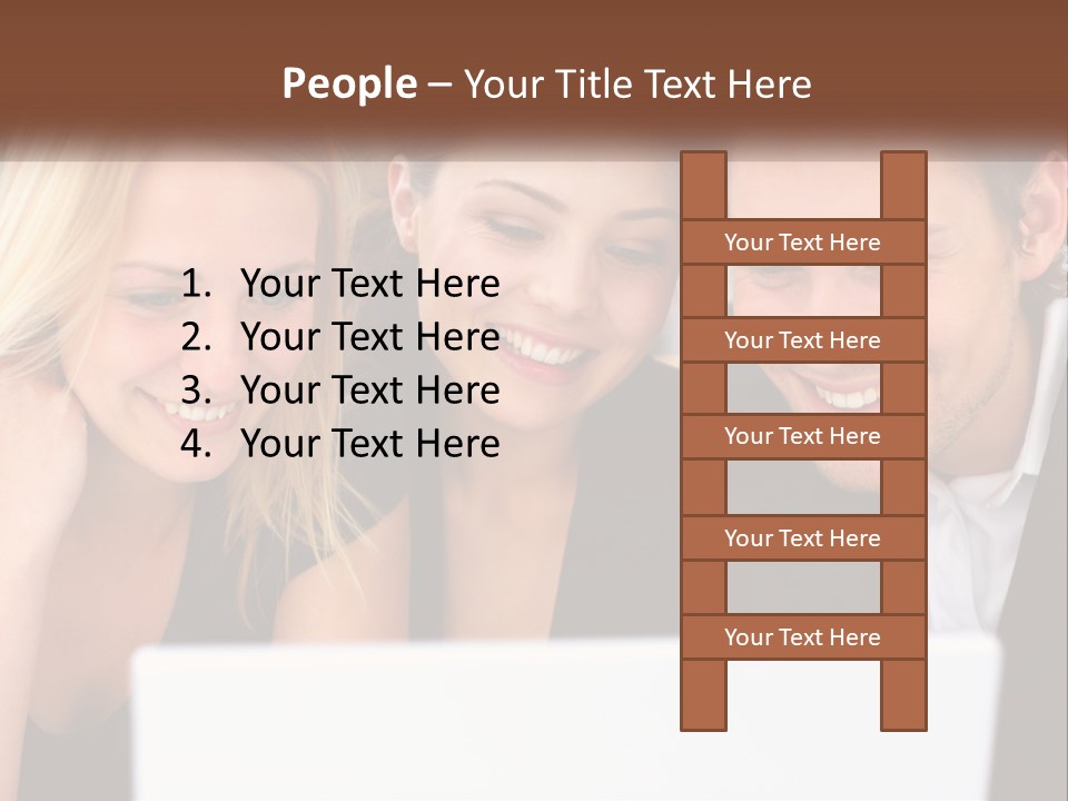 A Group Of People Looking At A Laptop Screen PowerPoint Template