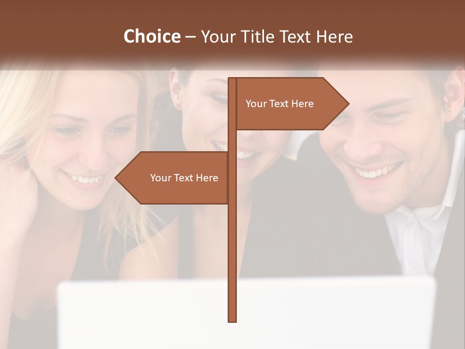 A Group Of People Looking At A Laptop Screen PowerPoint Template