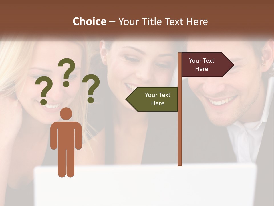 A Group Of People Looking At A Laptop Screen PowerPoint Template