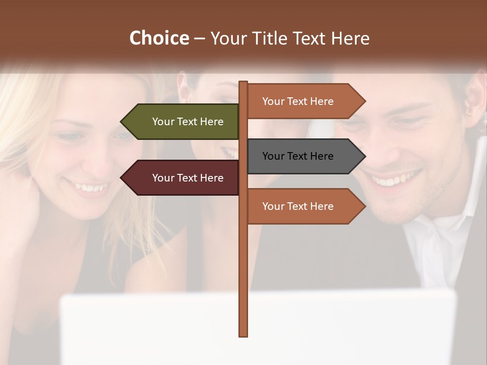 A Group Of People Looking At A Laptop Screen PowerPoint Template