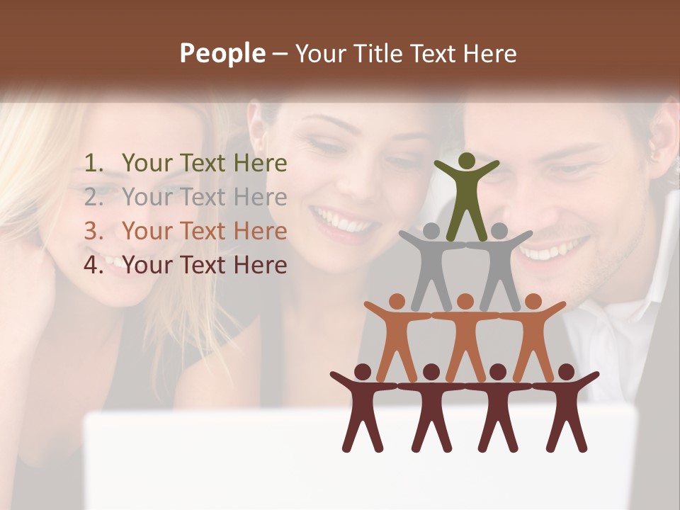 A Group Of People Looking At A Laptop Screen PowerPoint Template