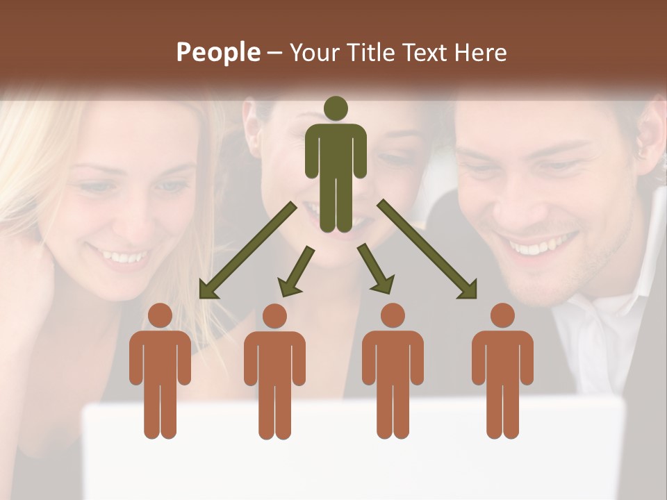 A Group Of People Looking At A Laptop Screen PowerPoint Template