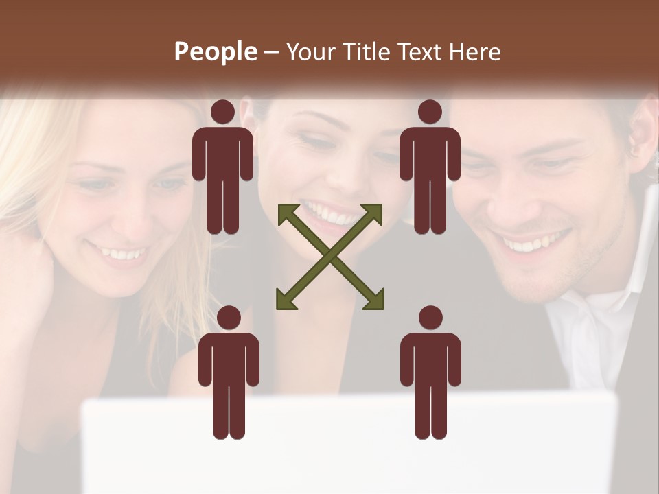 A Group Of People Looking At A Laptop Screen PowerPoint Template