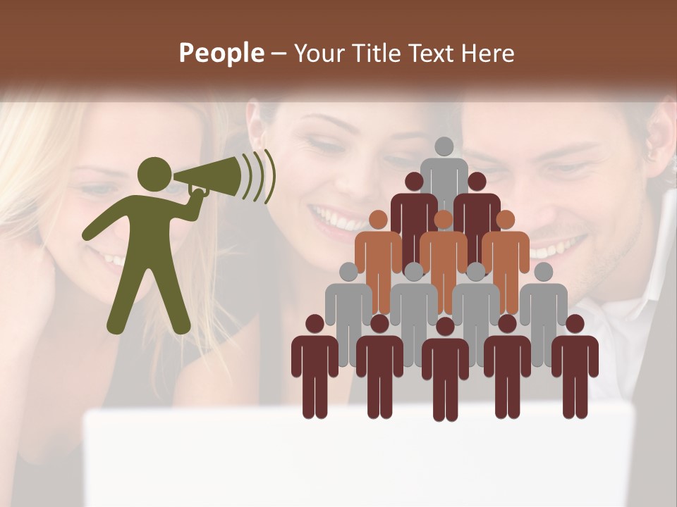 A Group Of People Looking At A Laptop Screen PowerPoint Template