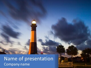 Lighthouse Light Island PowerPoint Template