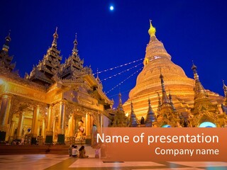 Architecture Burma Cambodia PowerPoint Template