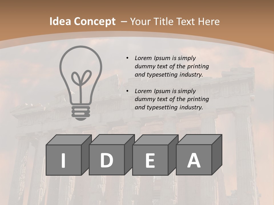 Greece Temple Cloud PowerPoint Template