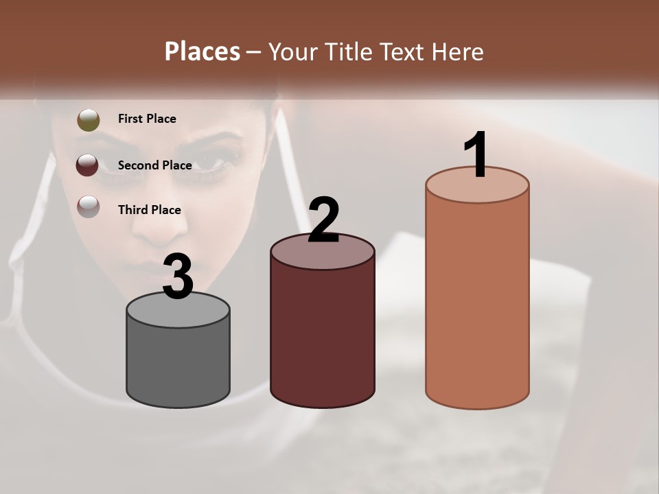 A Woman Is Doing Push Ups On The Beach PowerPoint Template