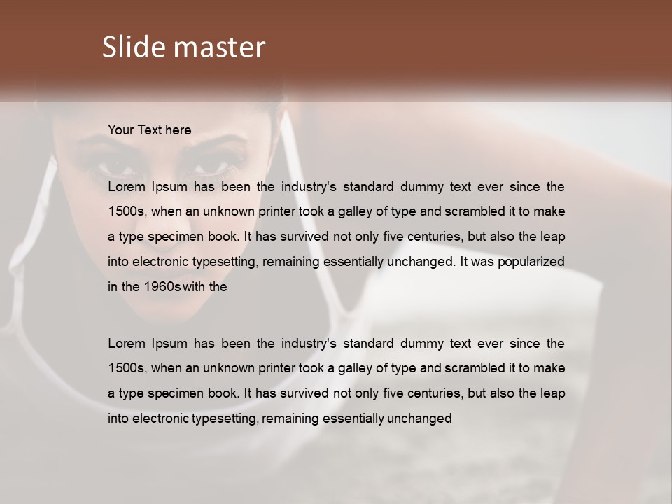 A Woman Is Doing Push Ups On The Beach PowerPoint Template