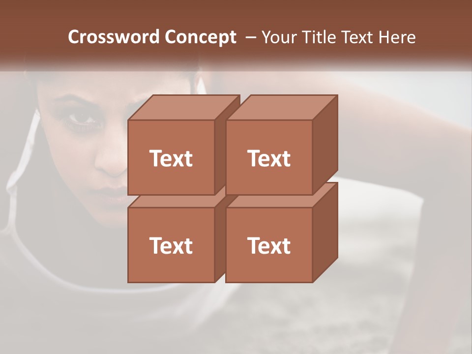 A Woman Is Doing Push Ups On The Beach PowerPoint Template