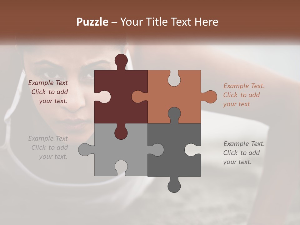 A Woman Is Doing Push Ups On The Beach PowerPoint Template