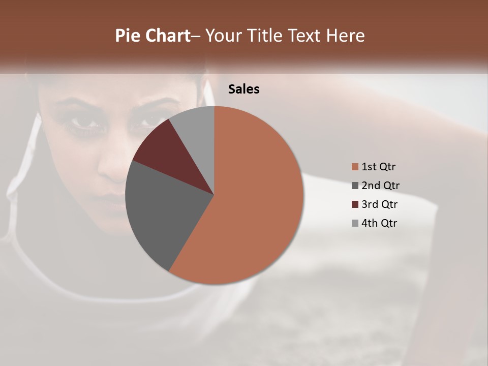 A Woman Is Doing Push Ups On The Beach PowerPoint Template