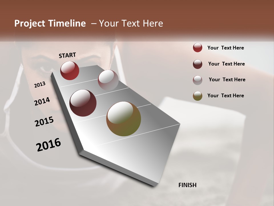 A Woman Is Doing Push Ups On The Beach PowerPoint Template