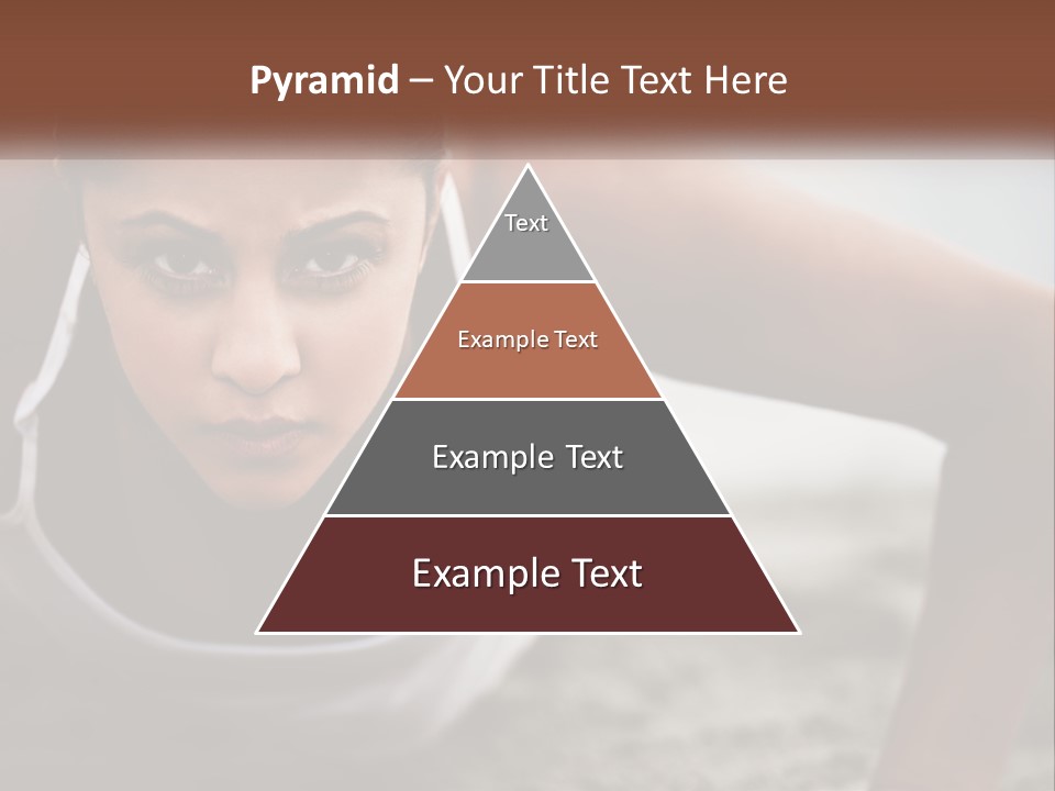 A Woman Is Doing Push Ups On The Beach PowerPoint Template