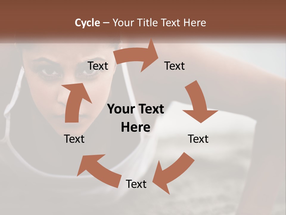 A Woman Is Doing Push Ups On The Beach PowerPoint Template