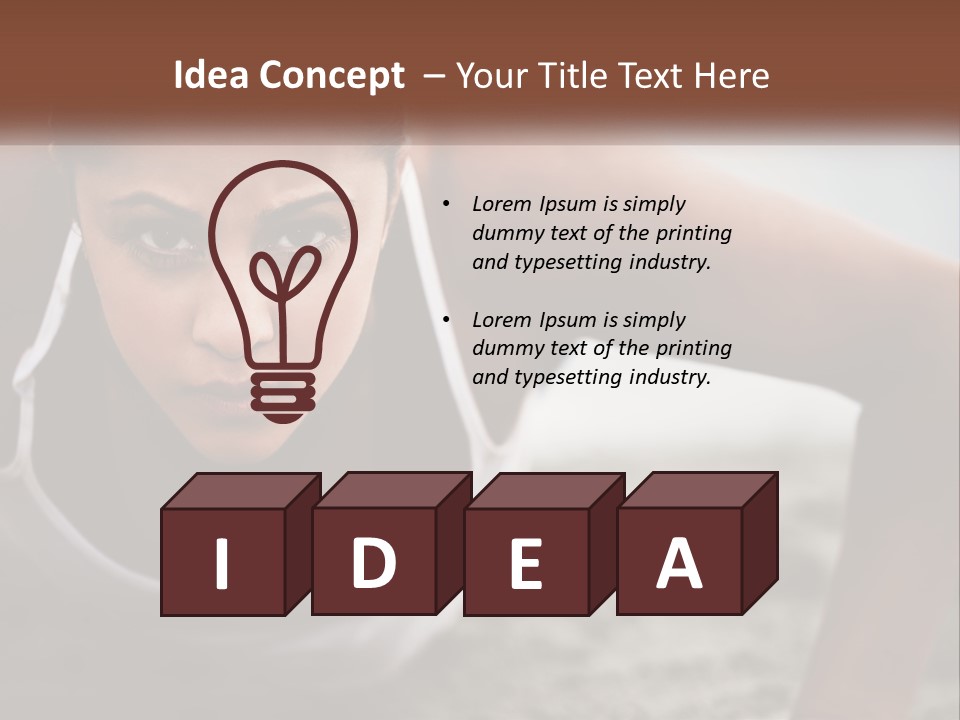 A Woman Is Doing Push Ups On The Beach PowerPoint Template