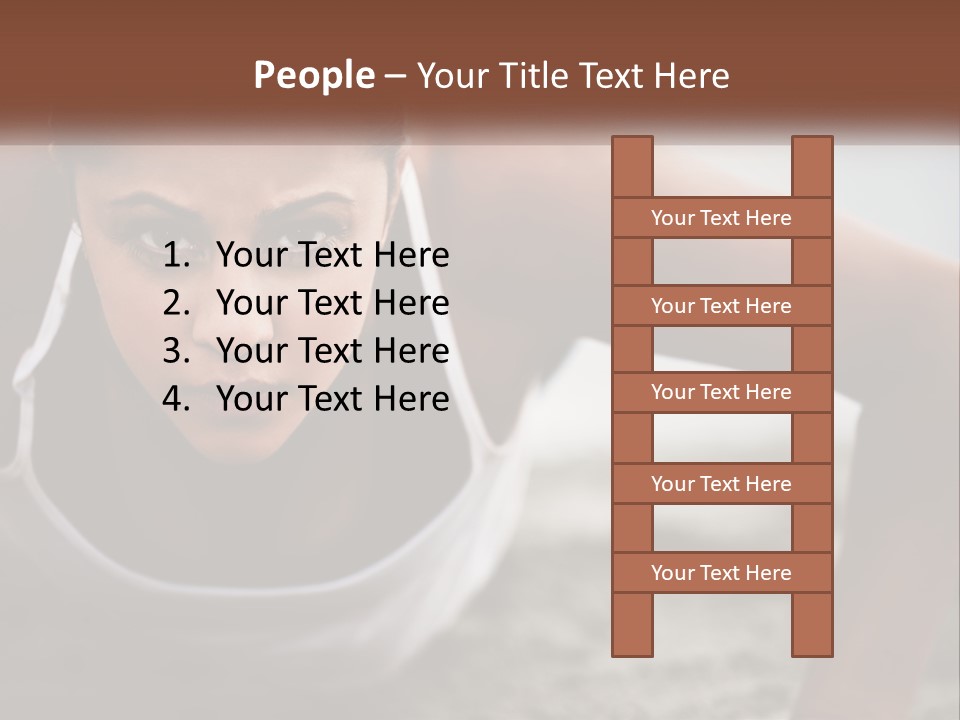 A Woman Is Doing Push Ups On The Beach PowerPoint Template