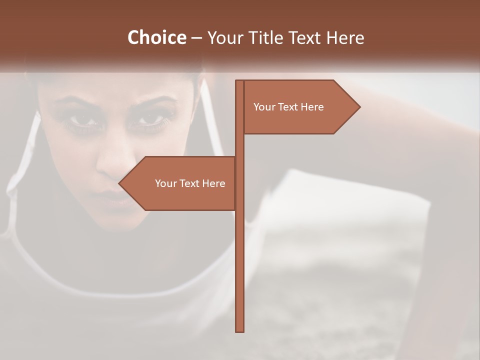 A Woman Is Doing Push Ups On The Beach PowerPoint Template