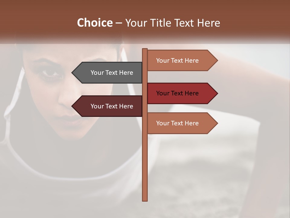 A Woman Is Doing Push Ups On The Beach PowerPoint Template