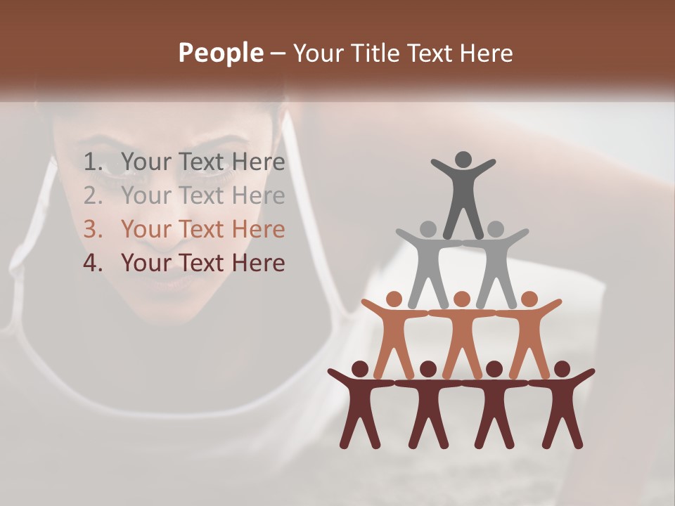 A Woman Is Doing Push Ups On The Beach PowerPoint Template