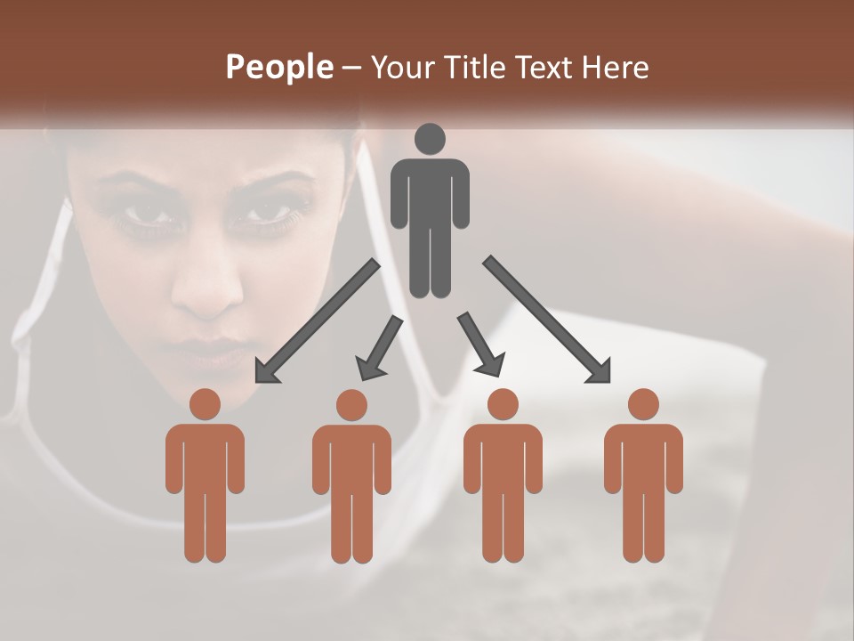 A Woman Is Doing Push Ups On The Beach PowerPoint Template