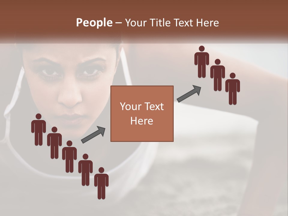 A Woman Is Doing Push Ups On The Beach PowerPoint Template