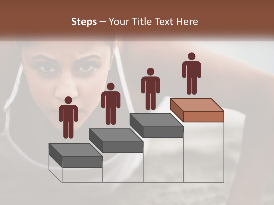 A Woman Is Doing Push Ups On The Beach PowerPoint Template