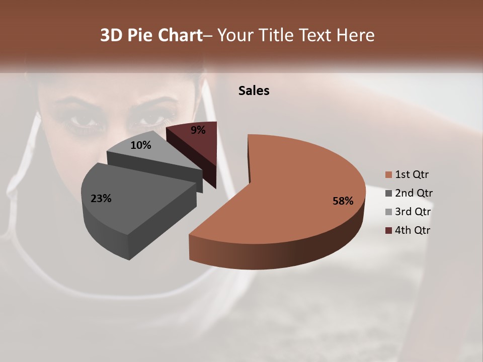 A Woman Is Doing Push Ups On The Beach PowerPoint Template