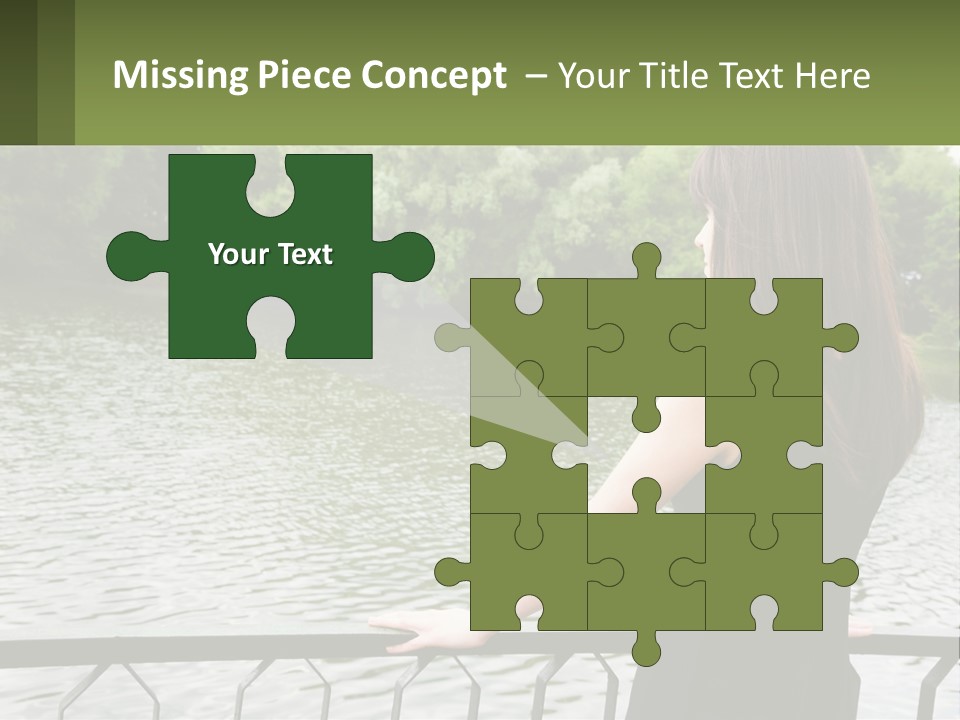 Slim Park Girl PowerPoint Template