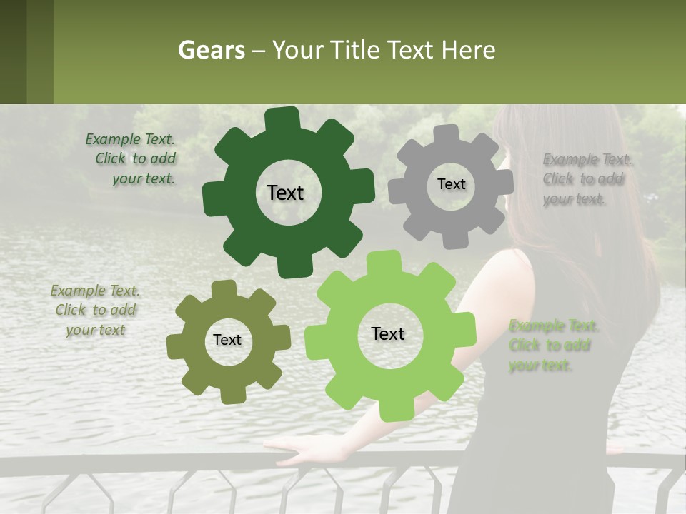 Slim Park Girl PowerPoint Template