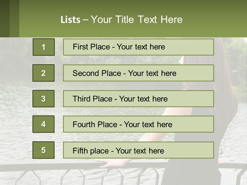 Slim Park Girl PowerPoint Template
