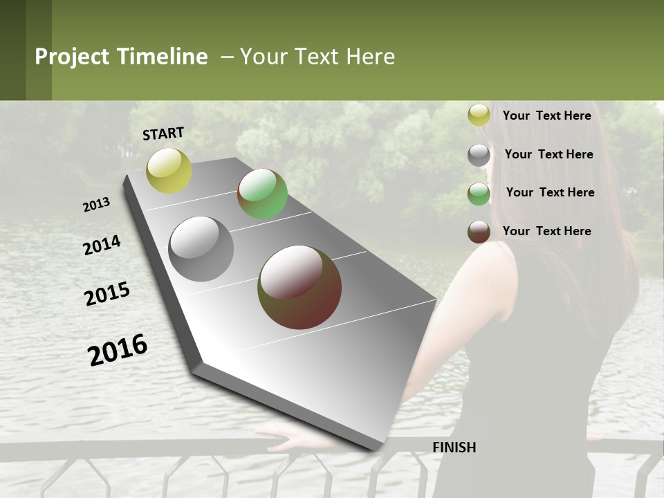 Slim Park Girl PowerPoint Template