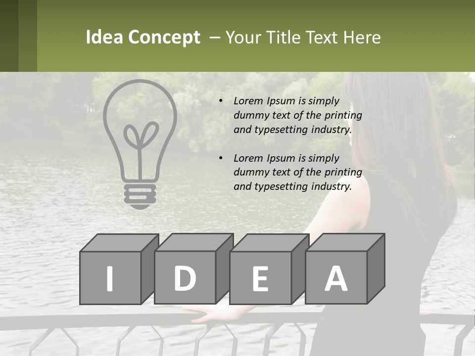 Slim Park Girl PowerPoint Template