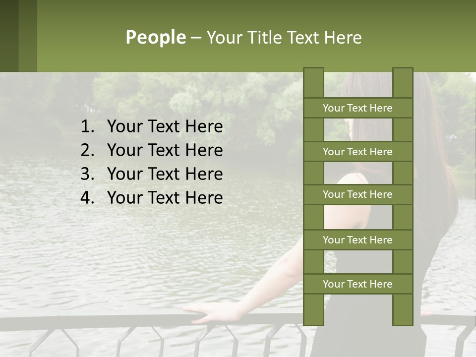 Slim Park Girl PowerPoint Template