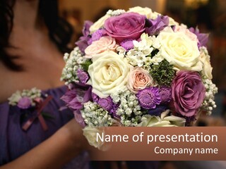 Bouquet Bride Commitment PowerPoint Template