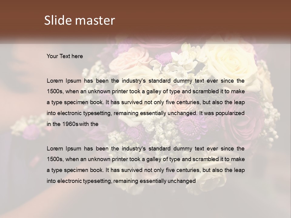 Bouquet Bride Commitment PowerPoint Template