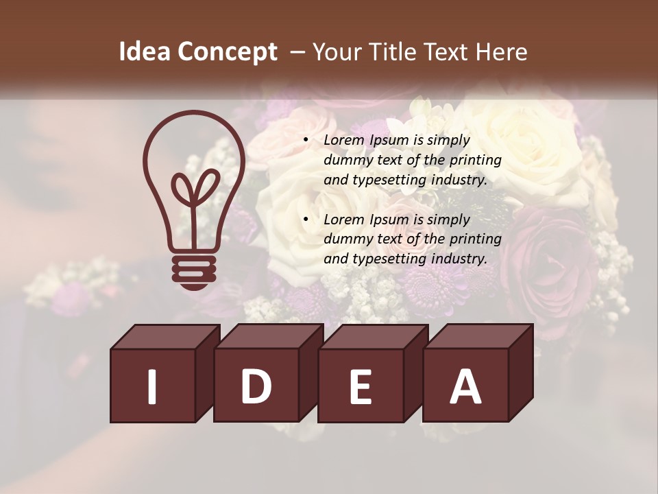 Bouquet Bride Commitment PowerPoint Template