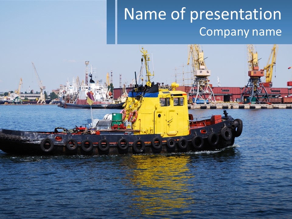 Boats Pier Export PowerPoint Template