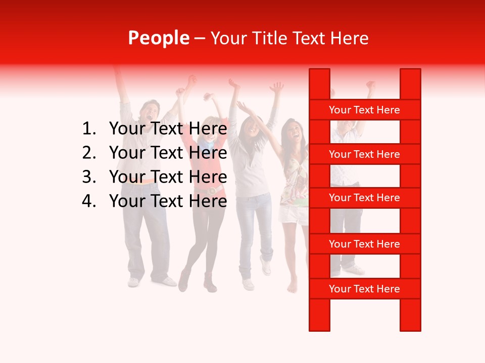 A Group Of People Jumping Up In The Air PowerPoint Template