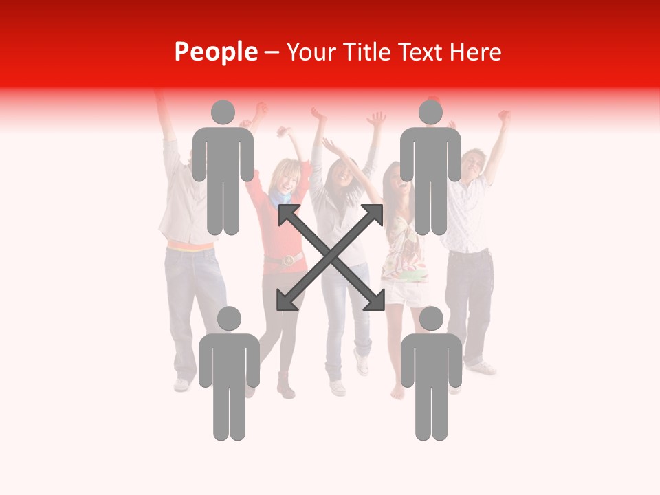 A Group Of People Jumping Up In The Air PowerPoint Template