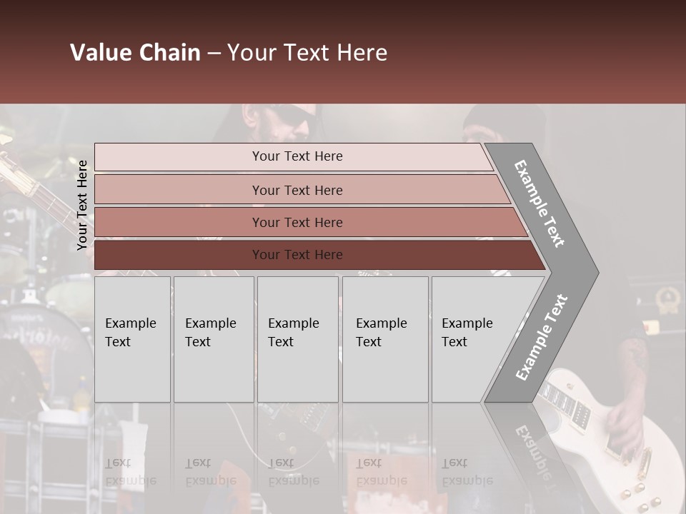 Two Men Are Playing Guitars On Stage PowerPoint Template