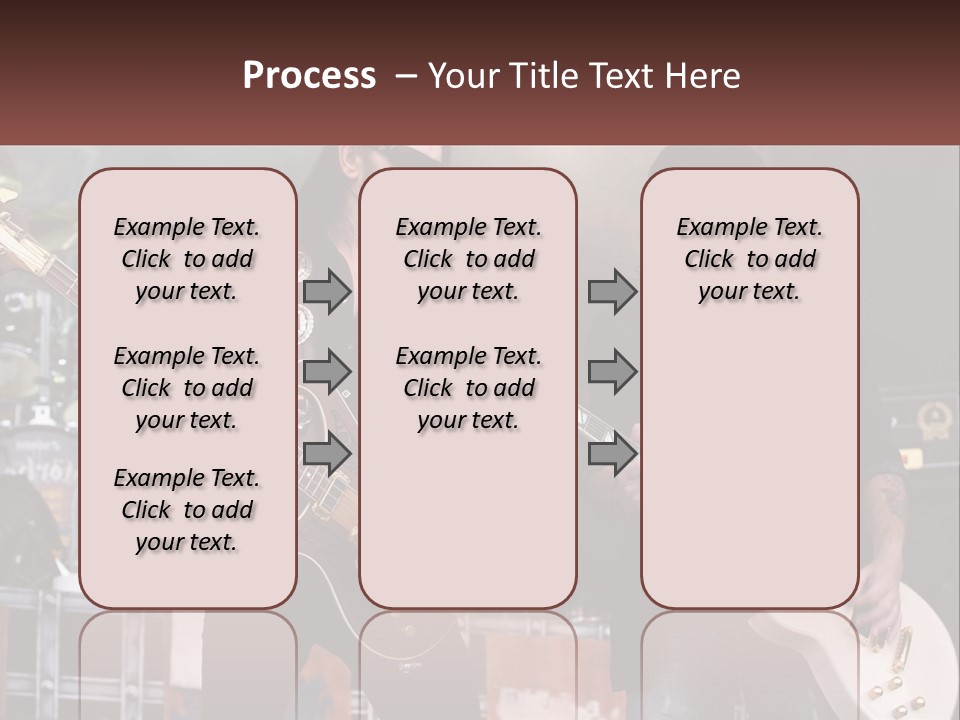 Two Men Are Playing Guitars On Stage PowerPoint Template