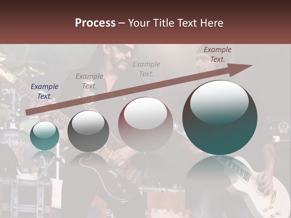 Two Men Are Playing Guitars On Stage PowerPoint Template