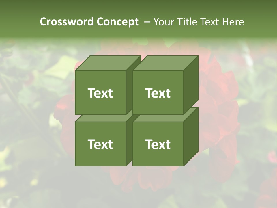 Red Hanging Geranium PowerPoint Template