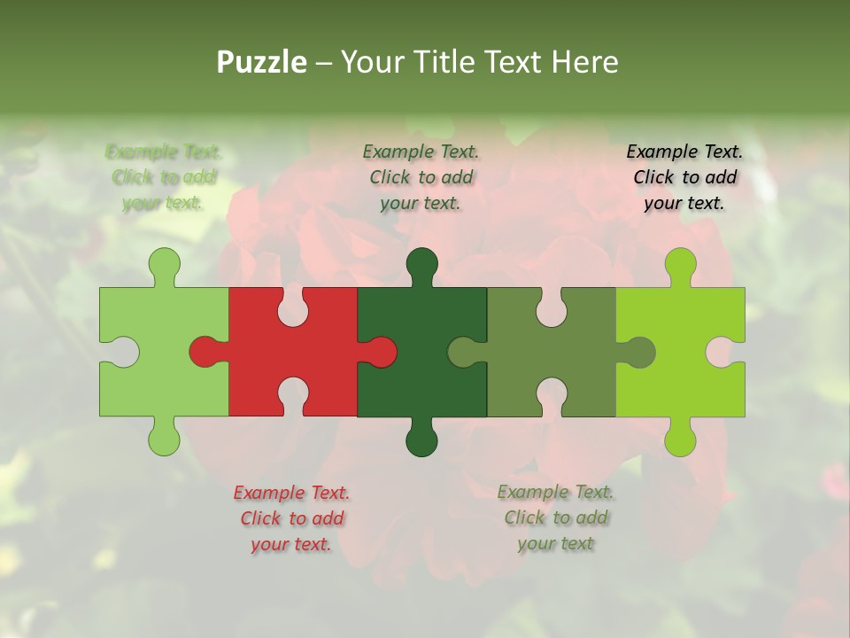 Red Hanging Geranium PowerPoint Template